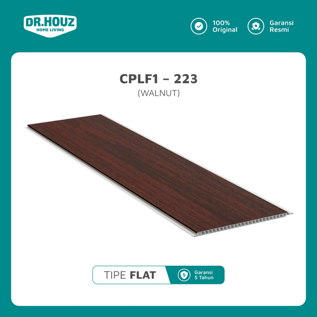DR.HOUZ - UPVC Ceiling Panel (Plafon) Walnut