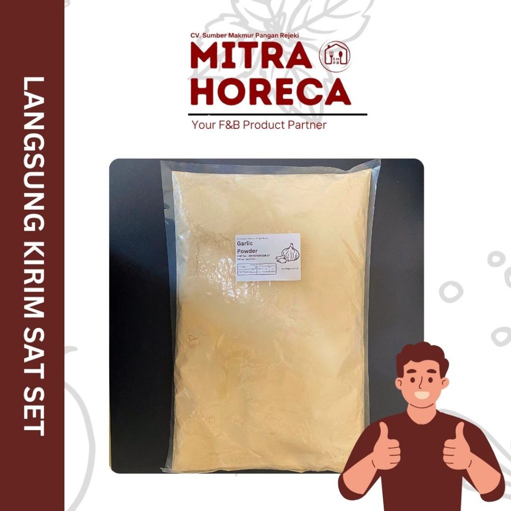 

MURNI Bawang Putih Bubuk 1Kg SMPR / Premium Garlic Powder / Pusat Bumbu / Rempah Alami / Termurah