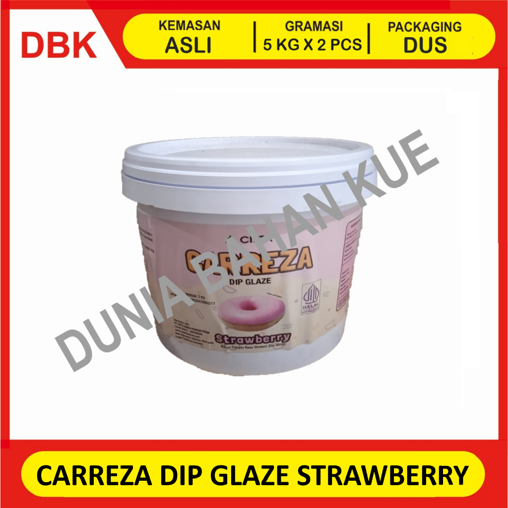 

GLAZE STRAWBERRY 5 KG - 1 DUS 2 PCS / STROBERI STOBERI DIP GLAZE SELAI OLESAN TOPPING