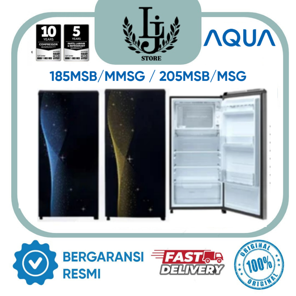 Kulkas Aqua 1 Pintu 185MSB/MSG / 205MSB/MSG Kulkas 1 Pintu Aqua Kulkas Satu Pintu