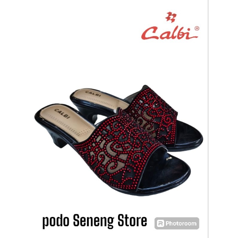 SANDAL CALBI HEELS 5cm MODEL TERBARU MERAH