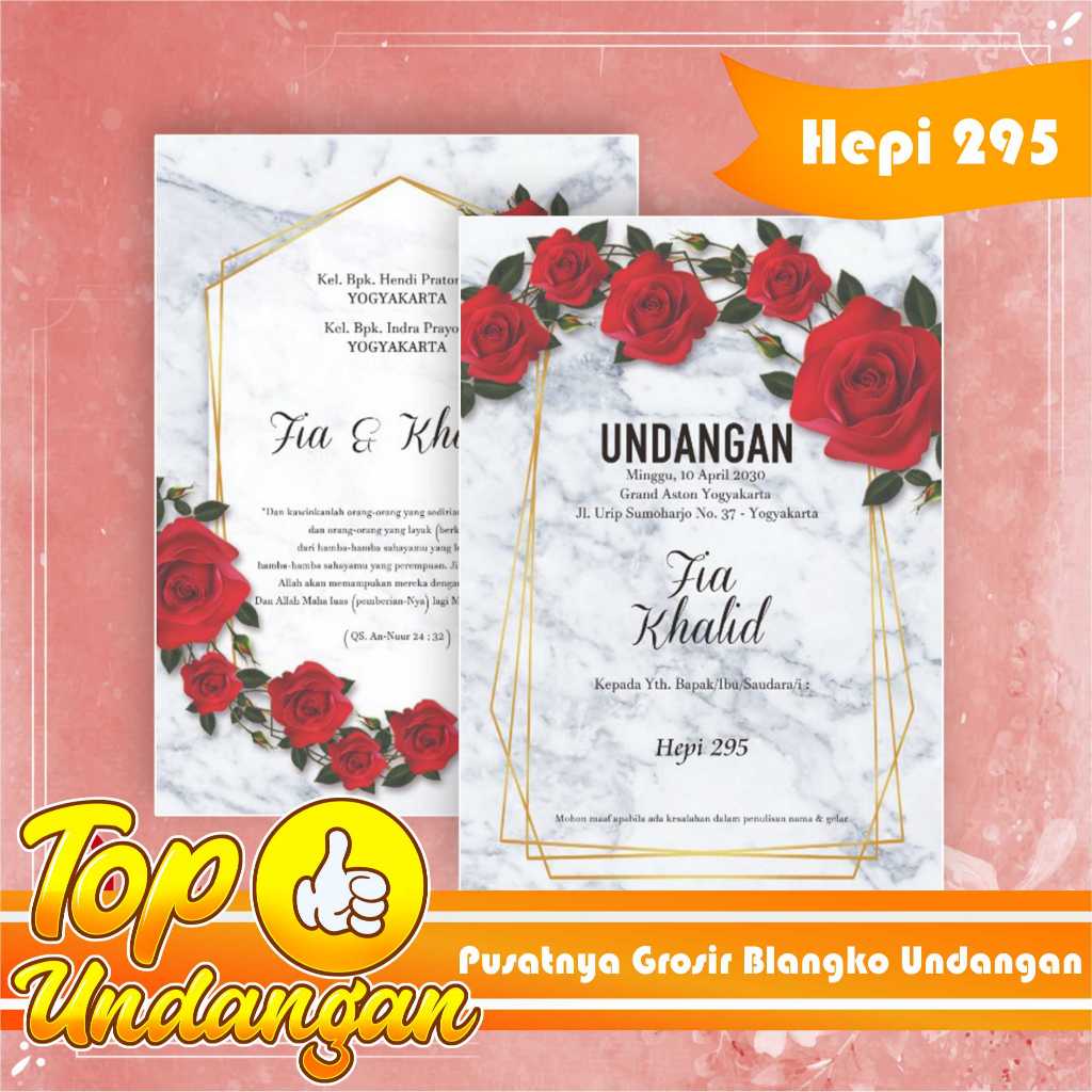 Blangko Undangan Hepi 295 Langsung dari produsen Terbaru