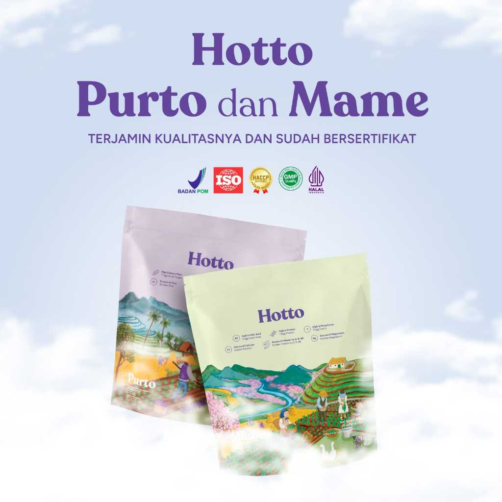 

Hotto Purto & Hotto Mame Multigrain 7 Sachet with purple potato Eceran Original Surabaya