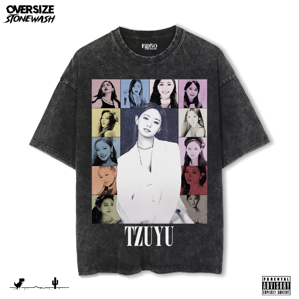 Fiego "TZUYU" | Premium Oversize T-Shirt | Stone Wash