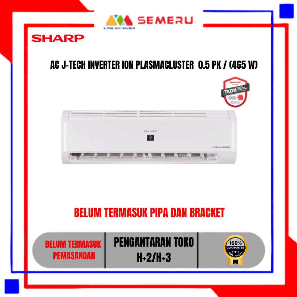 SHARP AC J-TECH INVERTER ION PLASMACLUSTER  0.5 PK 465 WATT AH-XP6 BMY DAN 1 PK 740 WATT AH-XP10 BMY