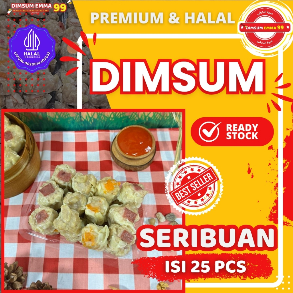 

Dimsum Seribuan Frozen isi 25 pcs Gratis Saos Merah Toping MIX Halal & Kemasan Thinwall