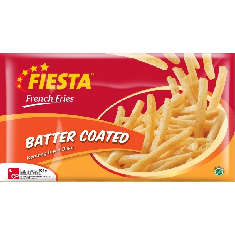 

FIESTA BATTER COATED FRENCH FRIES 1KG KENTANG GORENG BERBUMBU 1000GR HALAL