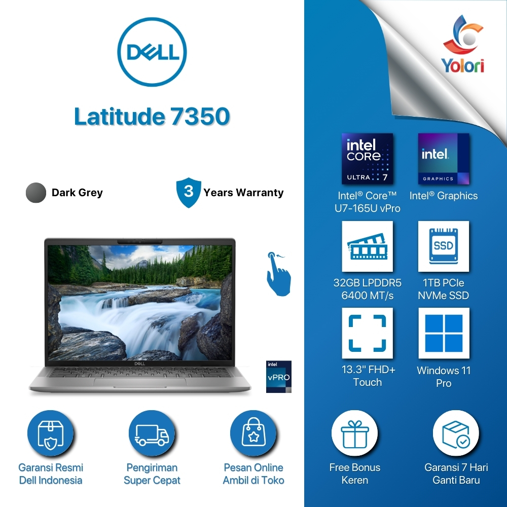 Dell Latitude 7350 U7-165U 32GB 1TB SSD UMA WIN 11 PRO Touch 3YR