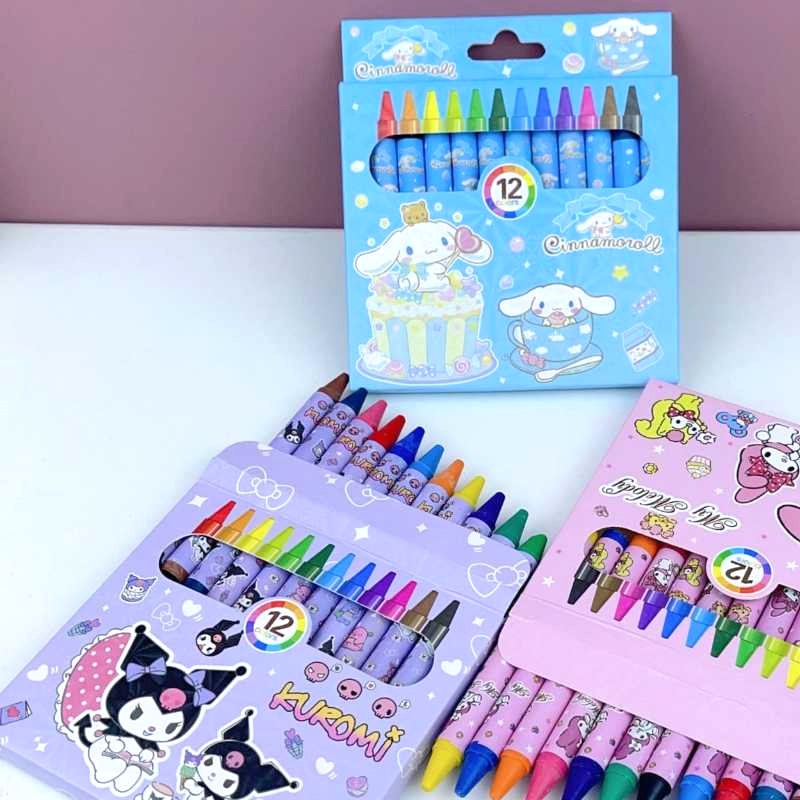 

Blossoms Pensil Crayon 12 warna Cinnamoroll Kuromi Melody