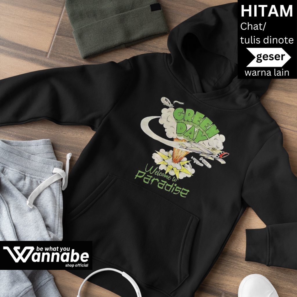 Sweater Hoodie Anak Kids Cotton Everyday BAND GREENDAY Usia 4 - 15 thn Cotton Fleece Premium