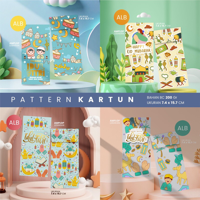 

AMPLOP LEBARAN PREMIUM (ISI 100PCS) | BAHAN TEBAL 200 GSM | ISI 4 DESAIN (SESUAI TEMA)