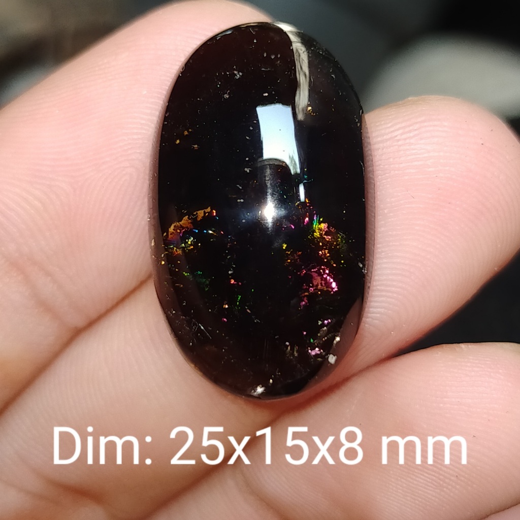 BATU KECUBUNG PELANGI HITAM SUPER NATURAL cek batu lainnya yaman api wulung opal bacan permata kalim