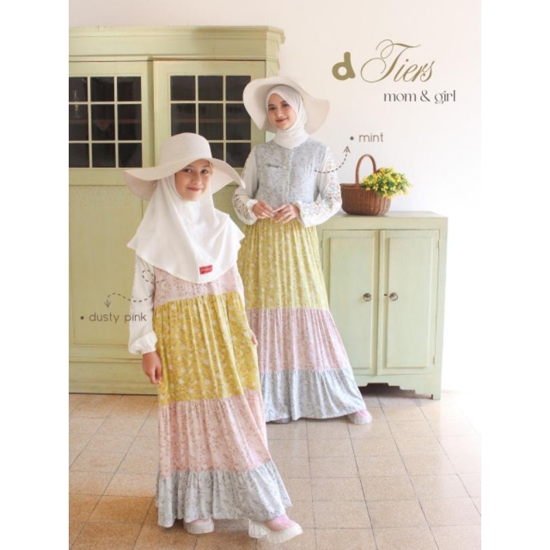 SIZE 5, S, M, L PROMO ABAYA SARIMBIT MOM & GIRL D'TIERS BY RUMAH DANNIS / SALE DANNIS / ABAYA DEWASA