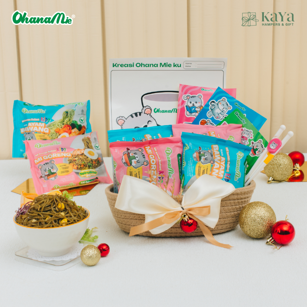 

Parsel Natal Hana Festive 2 Hampers Mie Instan Anak Sehat Non MSG Kaya Hampers and Gift