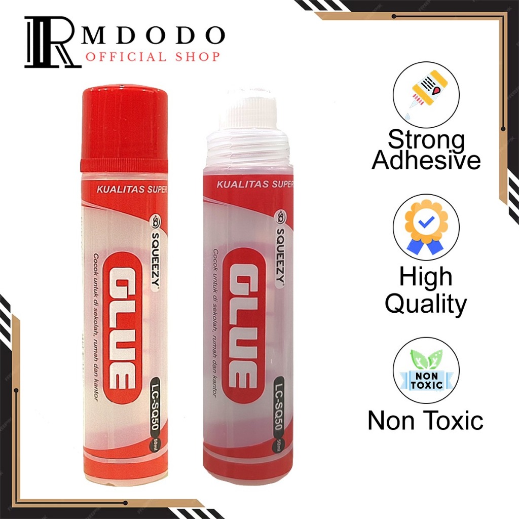 

Rmdodo - Lem Cair Glue Kertas 50ml [1 Pcs] Non Toxic / Liquid Water Glue Bening Prakarya LC-SQ50