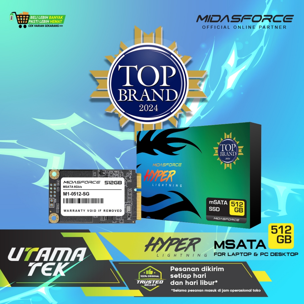 SSD MSATA 512gb mSATA 512 GB MIDASFORCE HYPERLIGHTNING