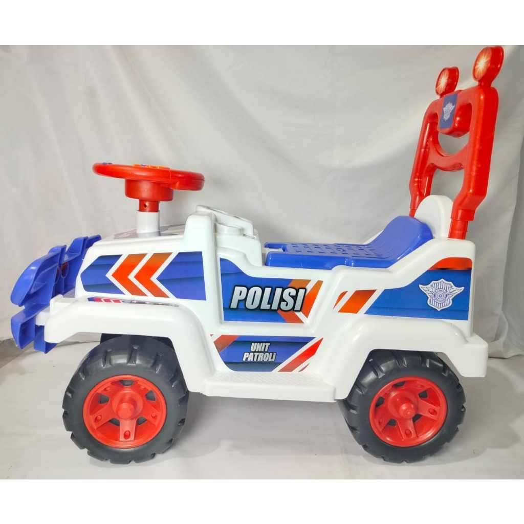 Mobil Mobilan Anak Bisa Dinaiki Jeep Police Patrol Bunyi Suara Lampu Mainan Dorong Ride On Toys