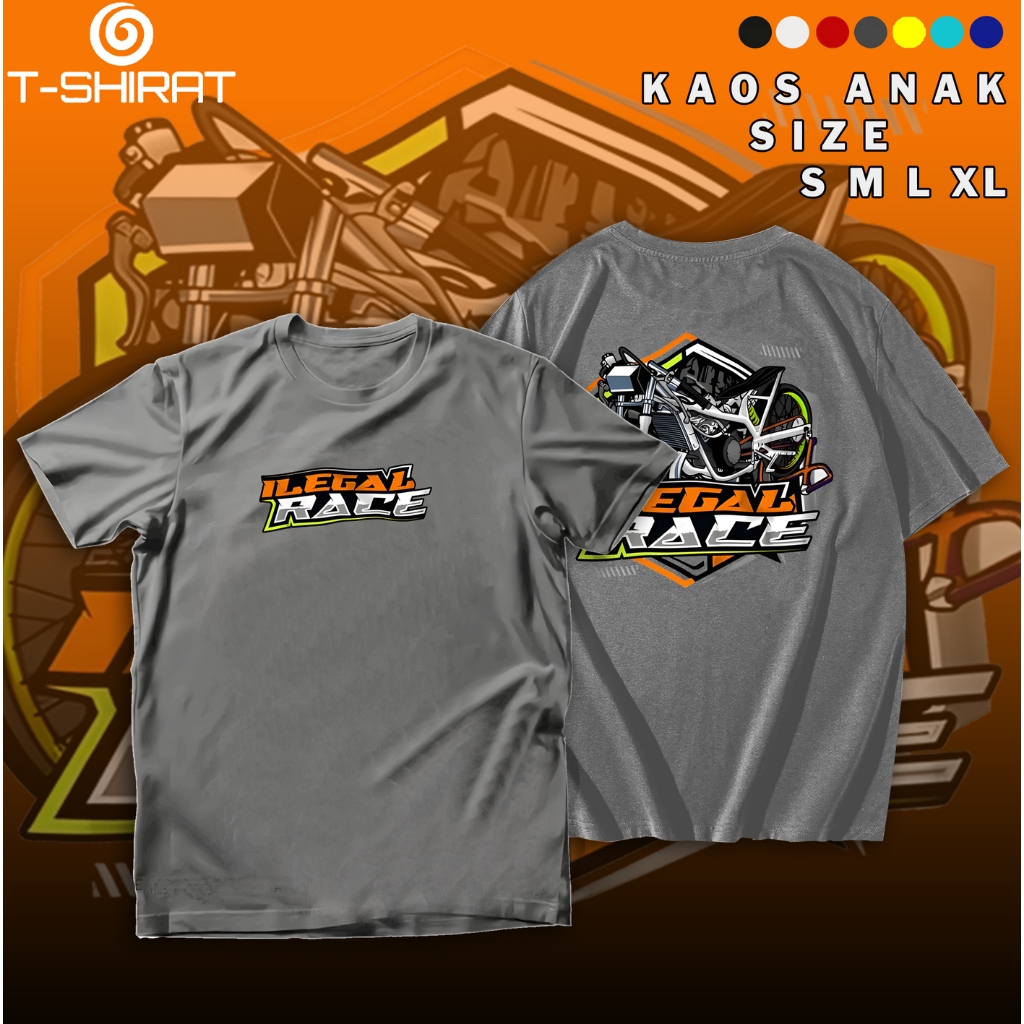 Kaos Anak ILEGAL RACE - Baju Anak ILEGAL RACE Usia 1-12 tahun Cotton Combed 30s - TWA2469230