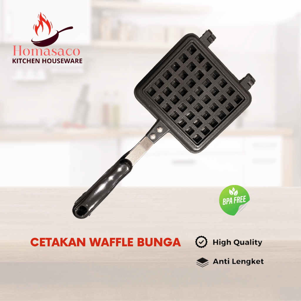 Cetakan Waffle Maker Persegi Panci Cetakan Kue Wafel Marble