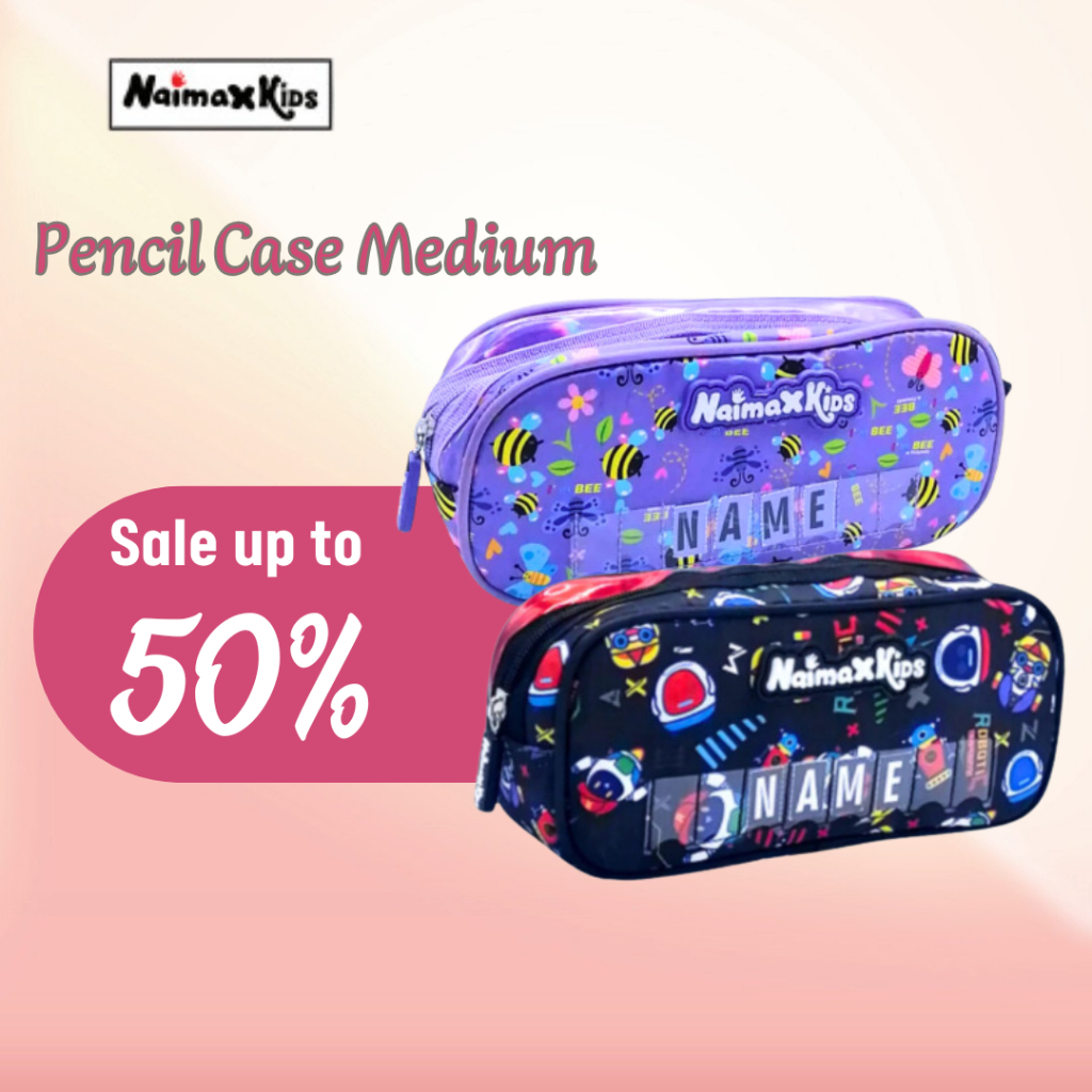 Pencil Case Custom Nama | Naimax kids Pencil Case Anak Perempuan Laki-Laki