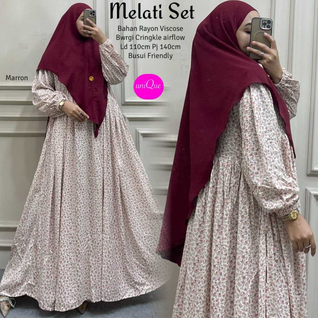 GAMIS SET KHIMAR TERBARU LD 110 BUSUI RAYON MIX CRINKLE