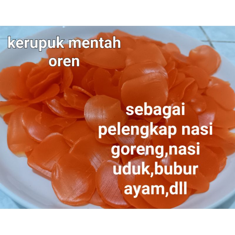 

kerupuk bawang warna oren mentah kerupuk untuk nasi uduk nasi goreng bubur ayam seblak ketoprak sayur lontong dll