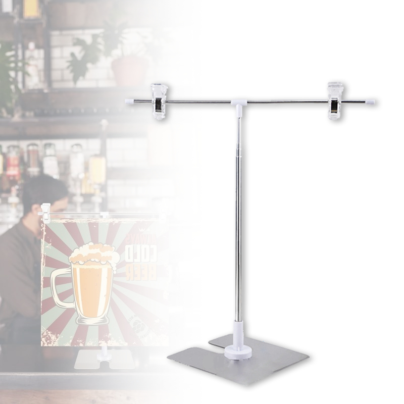 

1set 93cm Stand Frame Portable Frame Display Adjustable T Stand Meja Jepit Promosi
