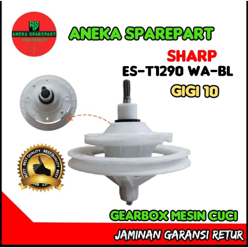Gearbox/girbok  mesin cuci SHARP ES-t 1290 wa-bl gigi 10