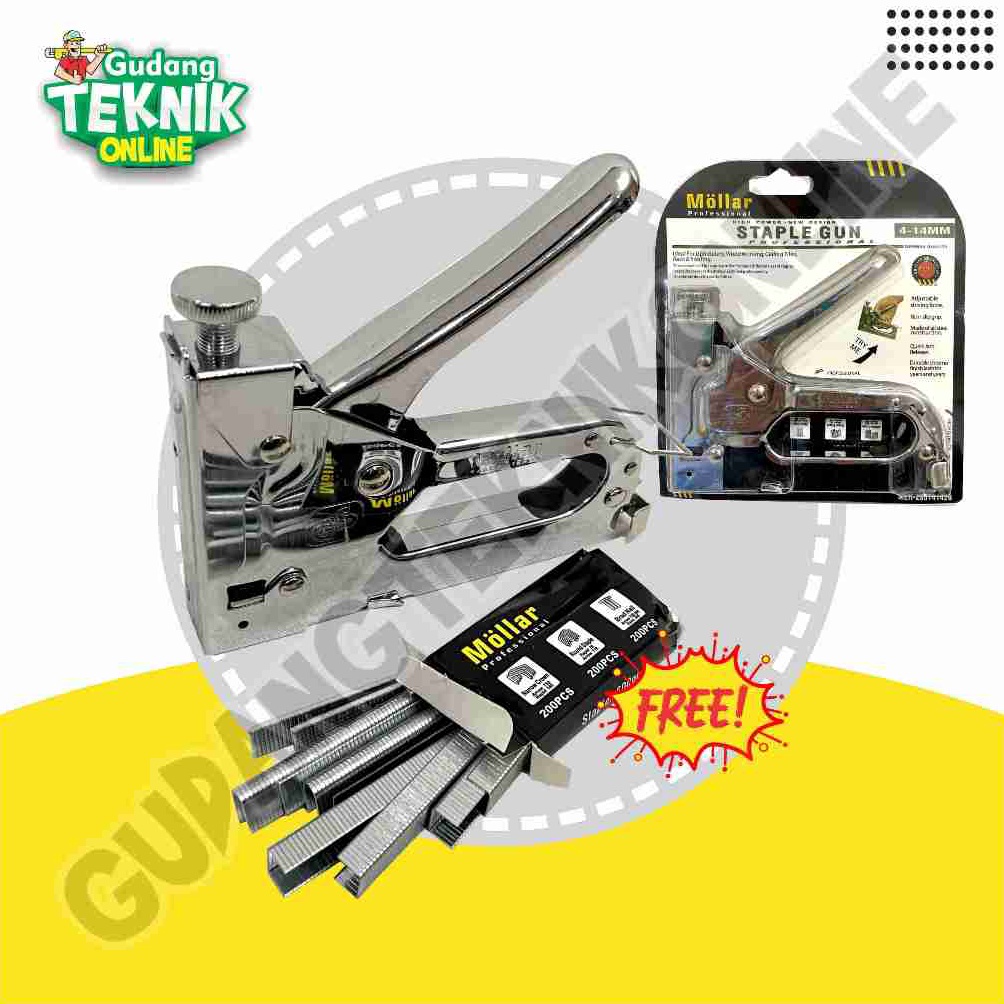 

KODE D93P MOLLAR Staples Gun 3 in 1 Hekter Staples Tembak Jok Paku Tembak Manual Hand Tacker