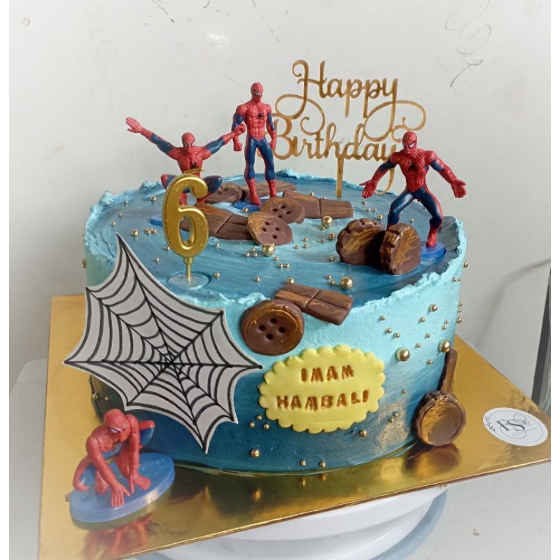 

spiderman birthday cake kue ulang tahun karakter cowok avenger custom