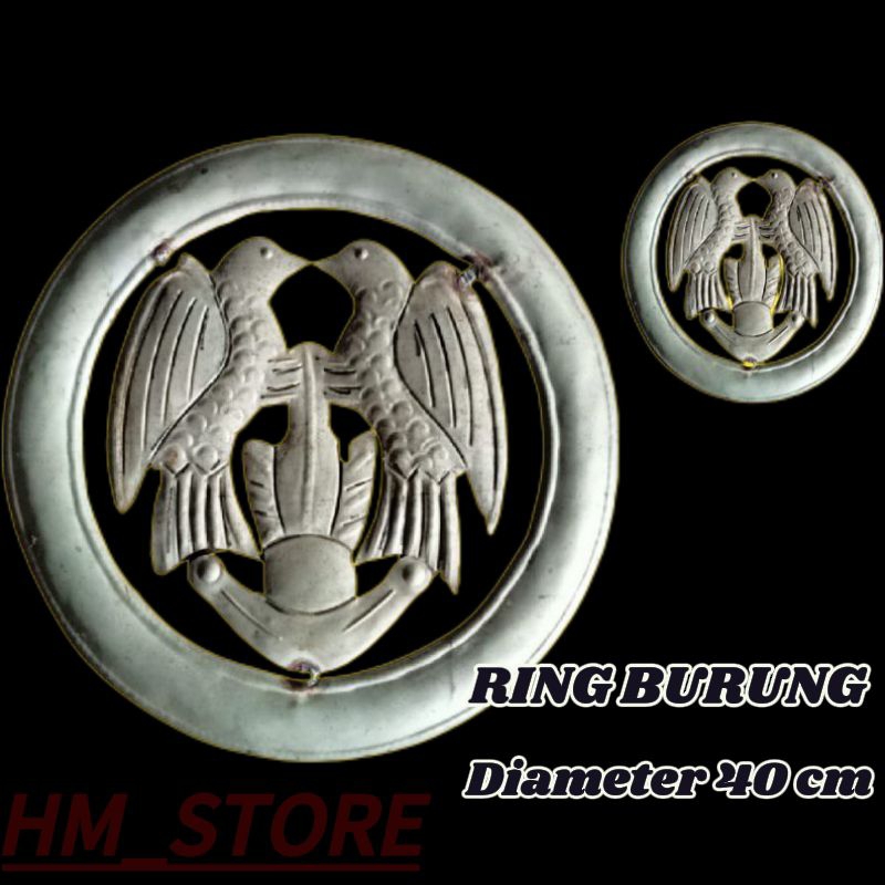 Ornamen Pagar Besi Ring Burung 40 cm Dua Muka / Hiasan Pagar Besi