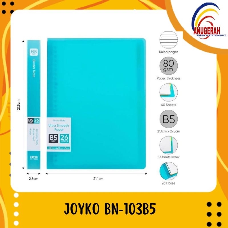 

JOYKO BINDER NOTE BN-103B5 WARNA TRANSPARAN (PCS)