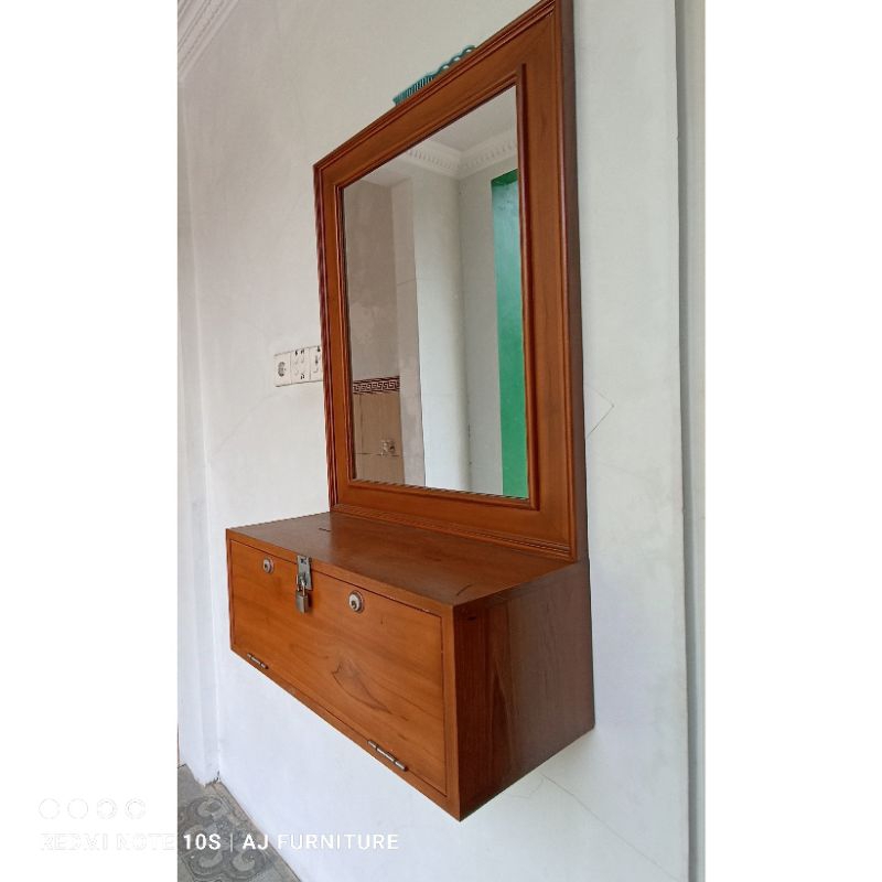 cermin laci kamar mandi wc cermin kayu jati kaca cermin