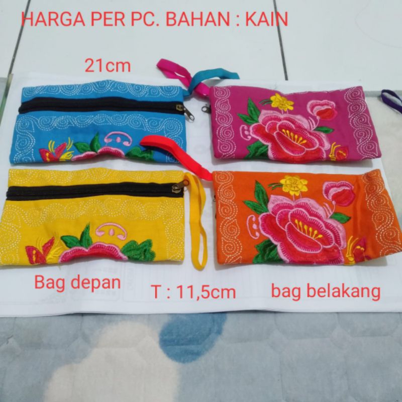 Dompet Wanita Bordiran Bunga Dompet Fashion Warna Warni Dompet Imlek