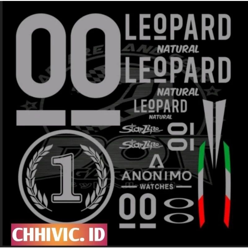 STIKER HELM LEOPARD FULL SET