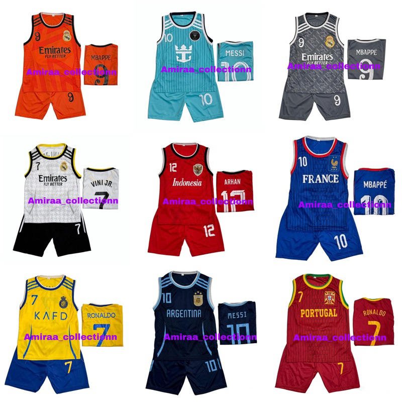 SETELAN BAJU JERSEY SINGLET SEPAK BOLA  TERBARU SET ANAK  LAKI-LAKI