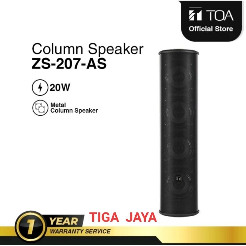 Speaker Column TOA ZS 207 Speaker Kolom Dinding Metal TOA ZS 207 20 watt Gantinya ZS 202