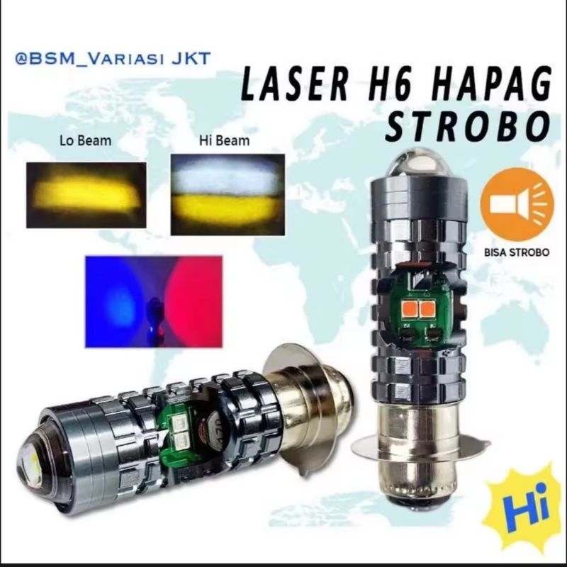 COD LAMPU LED H6 LASER HI LO LAMPU UTAMA MOTOR LED LASER H6 BERKUALITAS DAN SUPER TERANG H6 LASER 2 