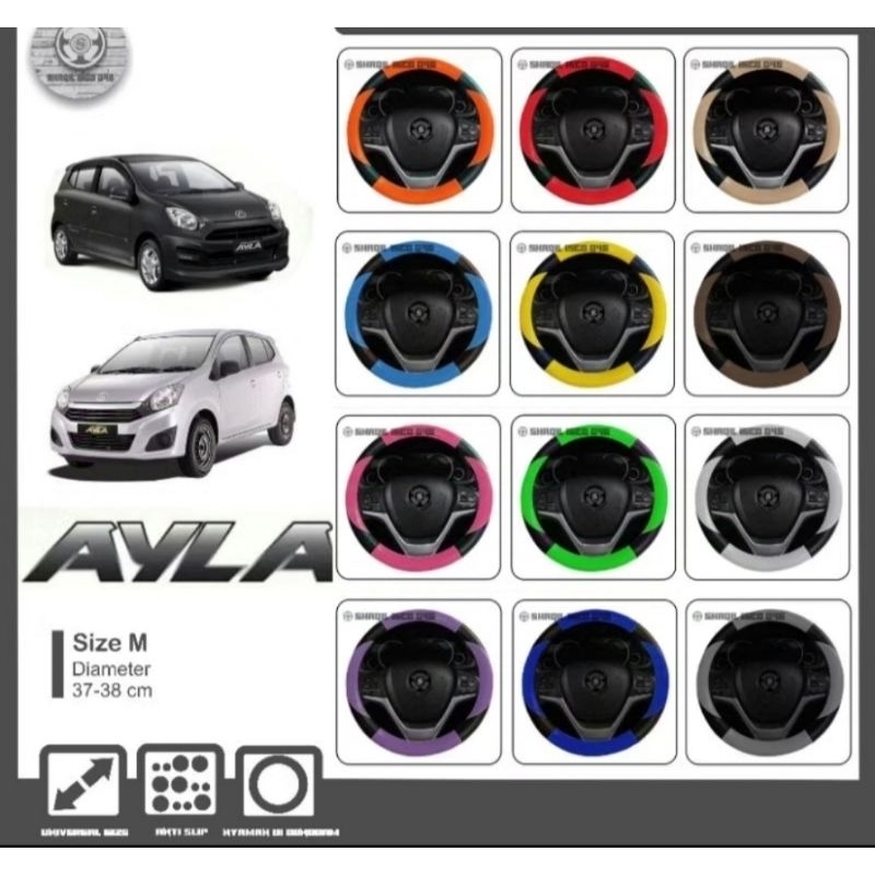 Star Sarung Stir Mobil Daihatsu Ayla , Cover Stir Mobil Ayla ,Sarung Stir Minibus