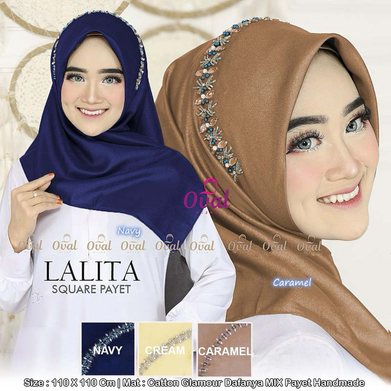 Lalita Square Payet Segiempat Payet Lalita By Oval Hijab Segiempat Voal Square Payet