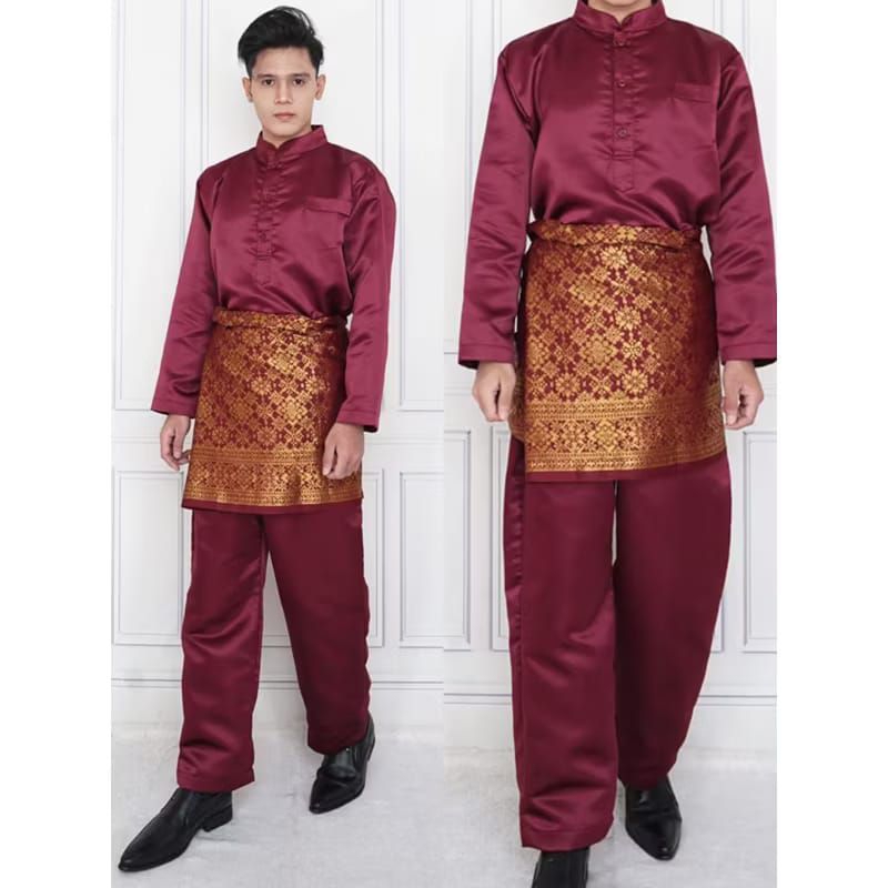 STELAN BAJU KURUNG PRIA SET SONGKET // SET SONGKET STELAN PRIA // BAJU KURUNG POLOS PRIA PLUS SONGKE