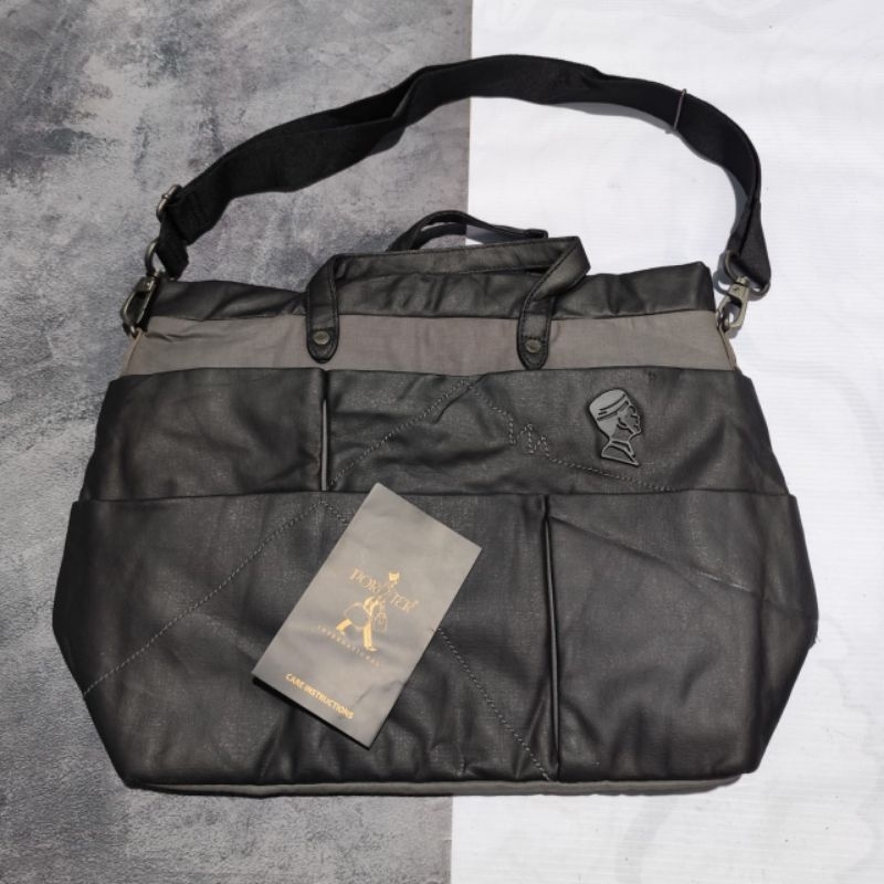 Tas selempang Porter hitam abu