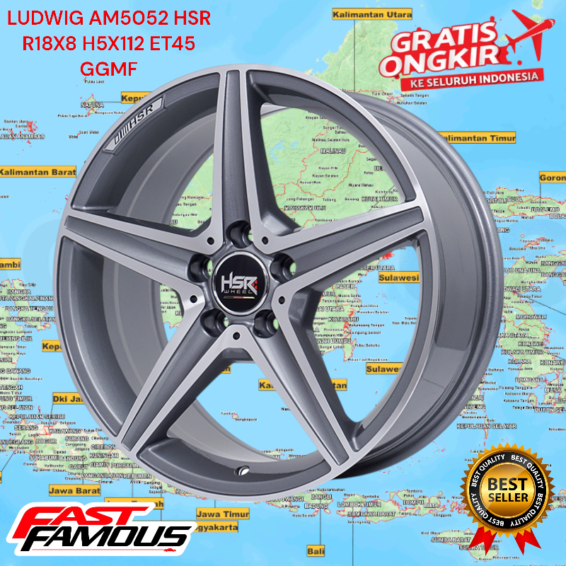 velg hsr ludwig r18 baut 5x112 untuk mobil marcedes passat tiguan audi dll velg mobil r18