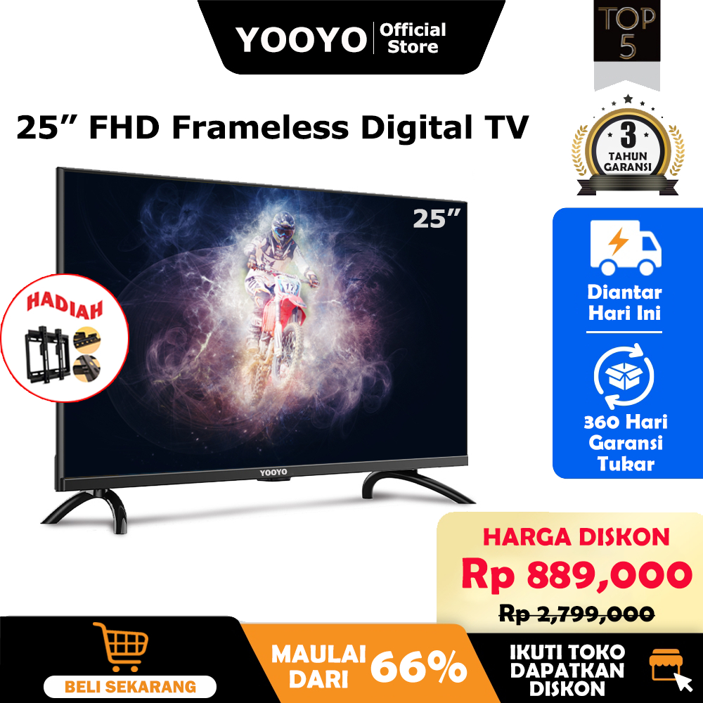 TV Digital 25 inch FHD 1080P TV Led 25 inch Televisi Murah