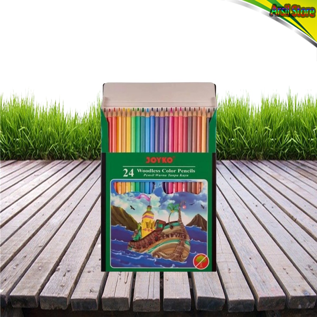 

Pencil Warna Joyko Isi 24 Woodless Colour Pencils Crayon Warna Serbaguna