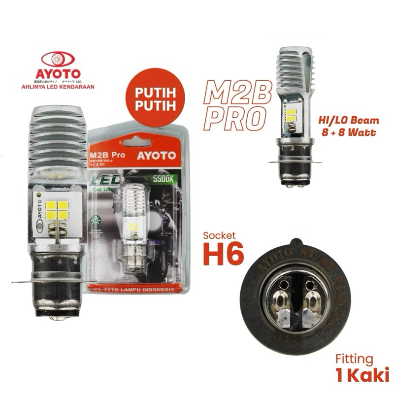 promo Lampu depan Ayoto M2b pro 8mata Ac-dc | Ayoto LED pro 8led murah