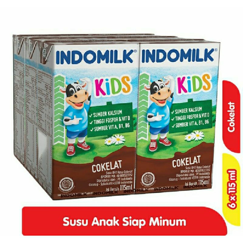 

INDOMILK Kids Susu UHT Chocolate 6 x 115 ml