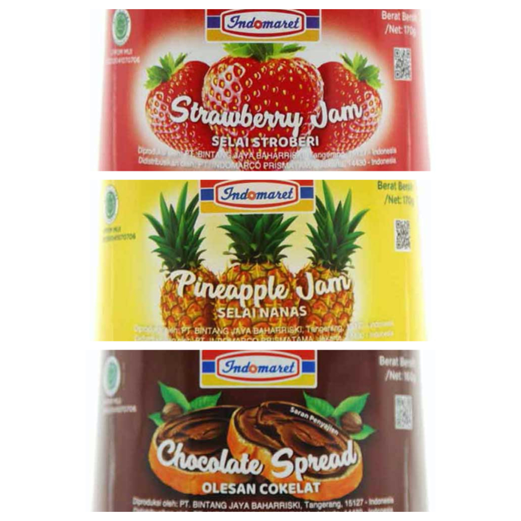 

Indomaret selai nanas / strawberry / coklat 160 gram