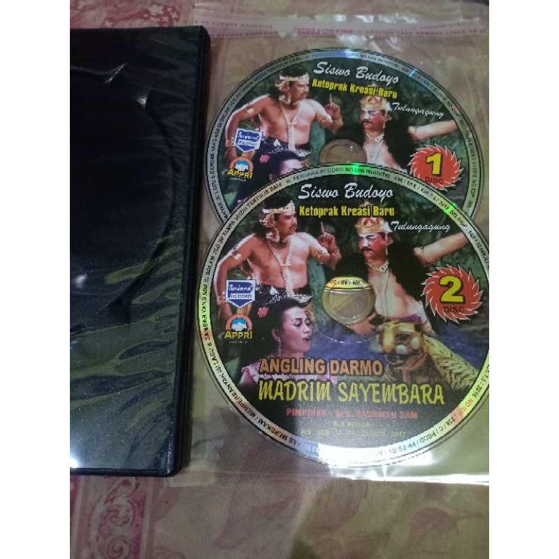 KASET VCD KETOPRAK SISWO BUDOYO ANGLING DARMO 2 DISC TANPA COFER BONUS BOX