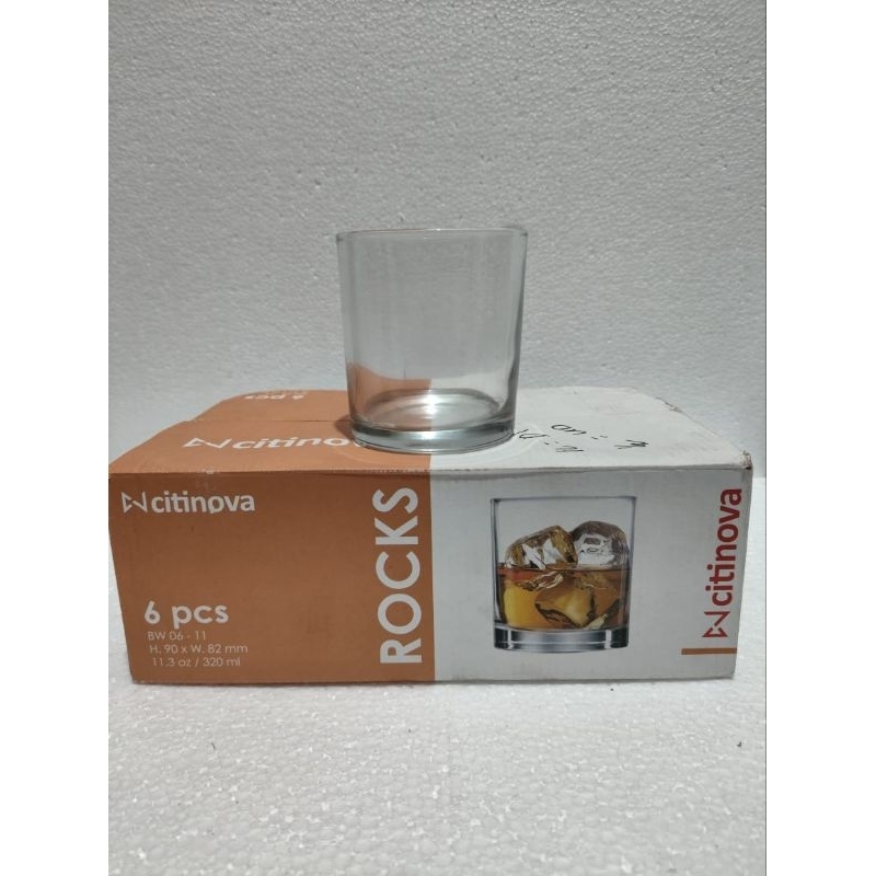 GELAS CITINOVA ROCKS 6 PCS GELAS MINUMAN GELAS UNIK GELAS KACA
